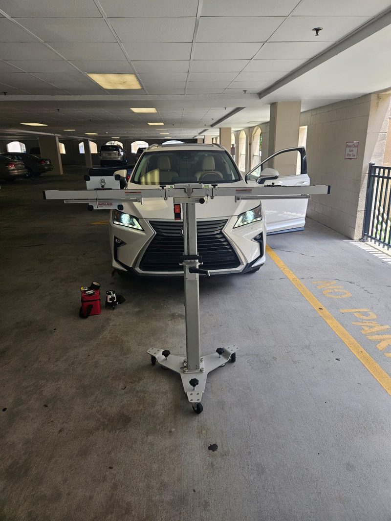 ADAS camera recalibration in progress after windshield replacement — on-site service in Hanahan, SC